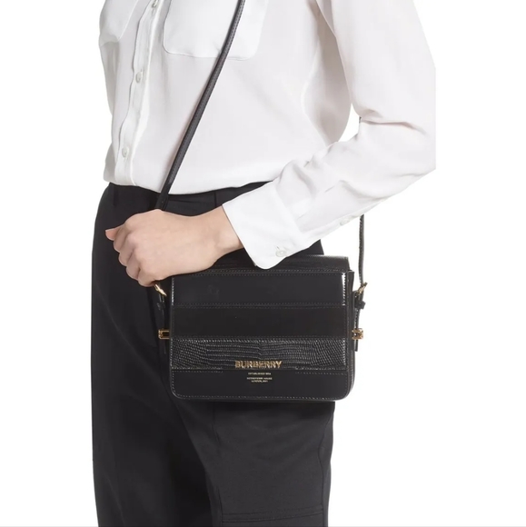 Burberry Small Grace Deerskin and Suede Bag - Picture 3 of 8